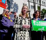 Debra Bowen Speaks Up For Wisconsin Workers At LA City Hall Rally 